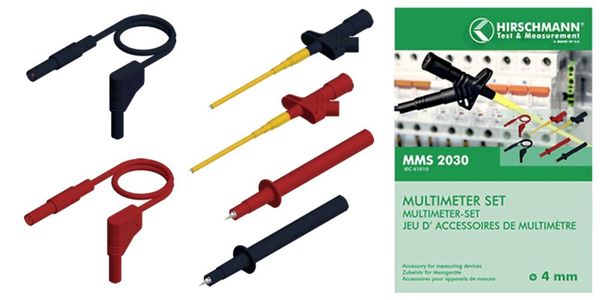Produktbild: Hirschmann Test & Measurement MMS 2030 Sicherheits-Messleitungs-Set Lamellenstecker 4 mm Lamellenstecker 4 mm 1.00 m Schwarz, Rot 1 St.