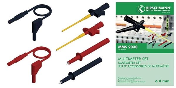 SKS Hirschmann MMS 2030 Sicherheits-Messleitungs-Set Lamellenstecker 4 mm Lamellenstecker 4 mm 1.00 m Schwarz, Rot 1 St.