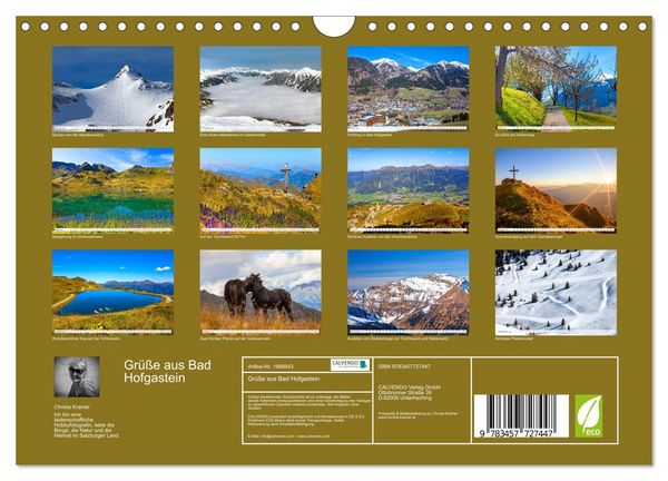 Produktbild: Gr&uuml;&szlig;e aus Bad Hofgastein (Wandkalender 2026 DIN A4 quer), CALVENDO Monatskalender