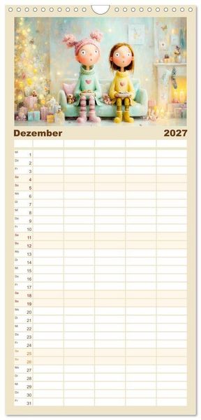 Produktbild: Familienplaner 2027 - Herzensmomente. Beste Freundinnen in Liebe verbunden mit 5 Spalten (Wandkalender, 21 x 45 cm) CALVENDO