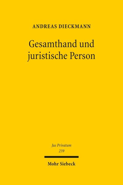 Produktbild: Gesamthand und juristische Person