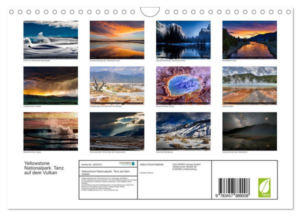 Produktbild: Yellowstone Nationalpark. Tanz auf dem Vulkan (Wandkalender 2026 DIN A4 quer), CALVENDO Monatskalender