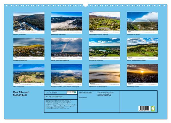 Produktbild: Das Alb- und Moosalbtal (Wandkalender 2026 DIN A2 quer), CALVENDO Monatskalender