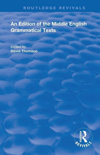 Produktbild: An Edition of the Middle English Grammatical Texts