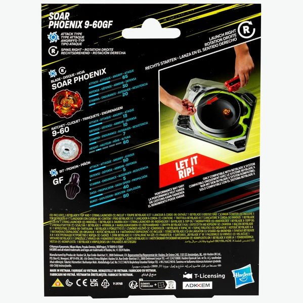 Produktbild: Hasbro F9324EU4 - Beyblade X Soar Phoenix 9-60GF Deluxe Schnur-Starter Set, Launcher Set, Takara Tomy