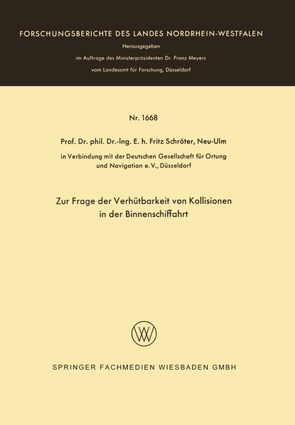 Produktbild: Zur Frage der Verh&uuml;tbarkeit von Kollisionen in der Binnenschiffahrt