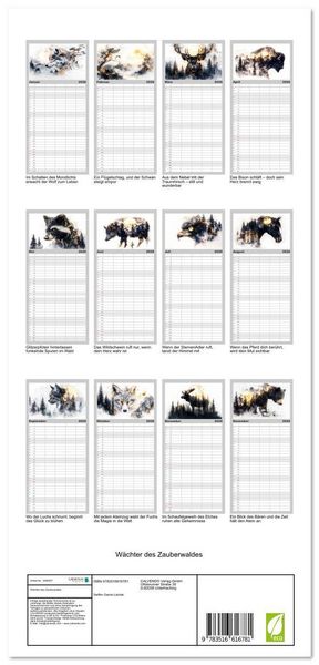 Produktbild: Familienplaner 2026 - W&auml;chter des Zauberwaldes mit 5 Spalten (Wandkalender, 21 x 45 cm) CALVENDO