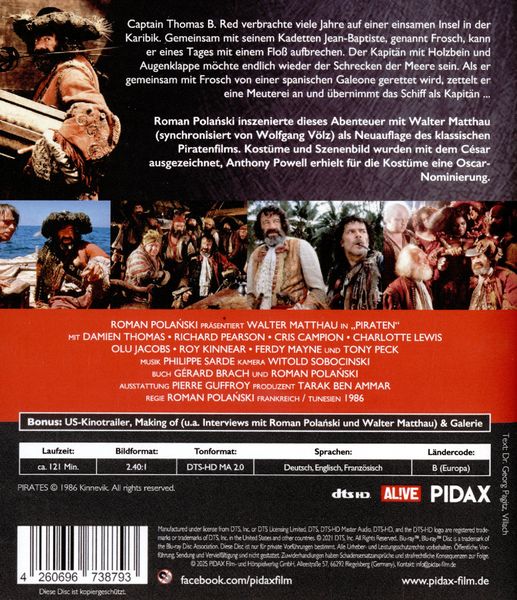 Produktbild: Piraten / Roman Polanskis preisgekr&ouml;nter Abenteuerfilm mit Walter Matthau (Pidax Film-Klassiker)
