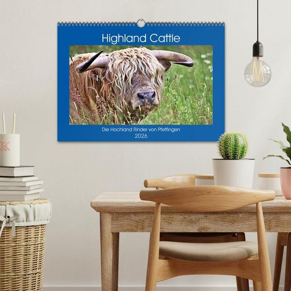 Produktbild: Highland Cattle, die Hochlandrinder aus Pfeffingen (Wandkalender 2026 DIN A3 quer), CALVENDO Monatskalender
