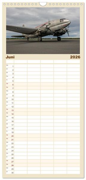 Produktbild: Familienplaner 2026 - Klassiker der L&uuml;fte mit 5 Spalten (Wandkalender, 21 x 45 cm) CALVENDO