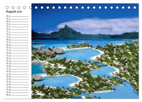 Produktbild: S&uuml;dsee-Inseln. Von Fidschi bis Bora Bora (Tischkalender 2026 DIN A5 quer), CALVENDO Monatskalender