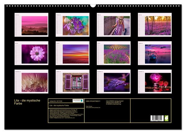 Produktbild: Lila - die mystische Farbe (Wandkalender 2026 DIN A2 quer), CALVENDO Monatskalender