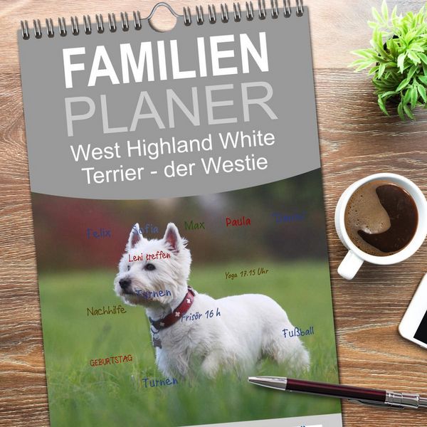 Produktbild: Familienplaner 2026 - West Highland White Terrier - Selbstbewustes Powerpaket - der Westie mit 5 Spalten (Wandkalender, 21 x 45 cm) CALVENDO