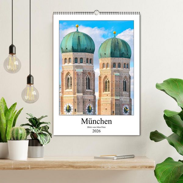 Produktbild: M&uuml;nchen Blick vom Alten Peter (Wandkalender 2026 DIN A2 hoch), CALVENDO Monatskalender