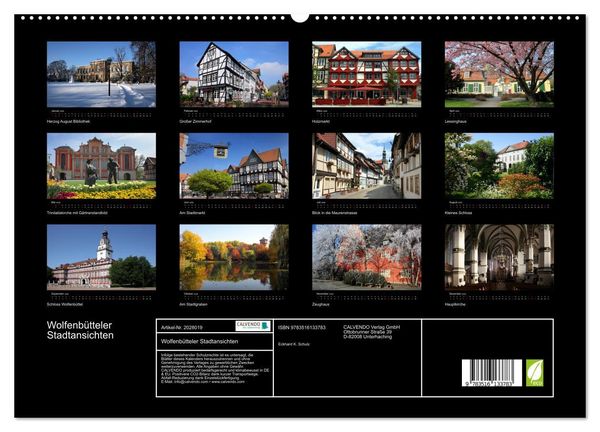 Produktbild: Wolfenb&uuml;tteler Stadtansichten (hochwertiger Premium Wandkalender 2026 DIN A2 quer), Kunstdruck in Hochglanz