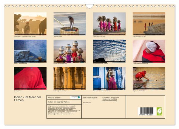 Produktbild: Indien - im Meer der Farben (Wandkalender 2026 DIN A3 quer), CALVENDO Monatskalender