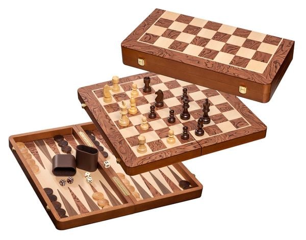 Philos Chess Backgammon Checkers Set Brown 485x500x36 mm 5