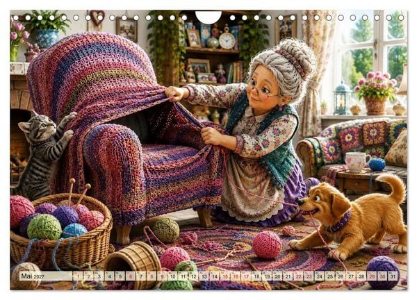 Produktbild: Die strickende Oma (Wandkalender 2027 DIN A4 quer), CALVENDO Monatskalender