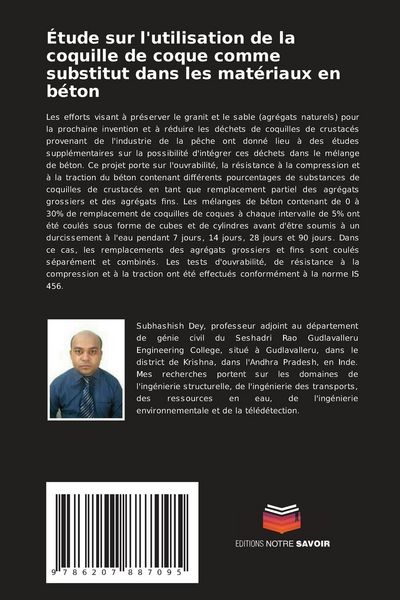 Produktbild: &Eacute;tude sur l'utilisation de la coquille de coque comme substitut dans les mat&eacute;riaux en b&eacute;ton