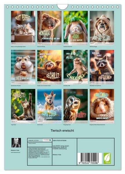 Produktbild: Tierisch erwischt (Wandkalender 2026 DIN A4 hoch), CALVENDO Monatskalender