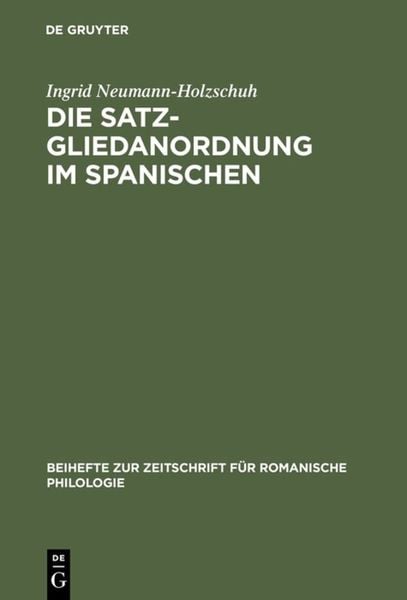 Produktbild: Die Satzgliedanordnung im Spanischen