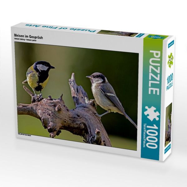 Produktbild: CALVENDO Puzzle Meisen im Gespr&auml;ch 1000 Teile Puzzle quer | 1000 Teile Lege-Gr&ouml;&szlig;e 64 &times; 48 cm Foto-Puzzle f&uuml;r gl&uuml;ckliche Stunden