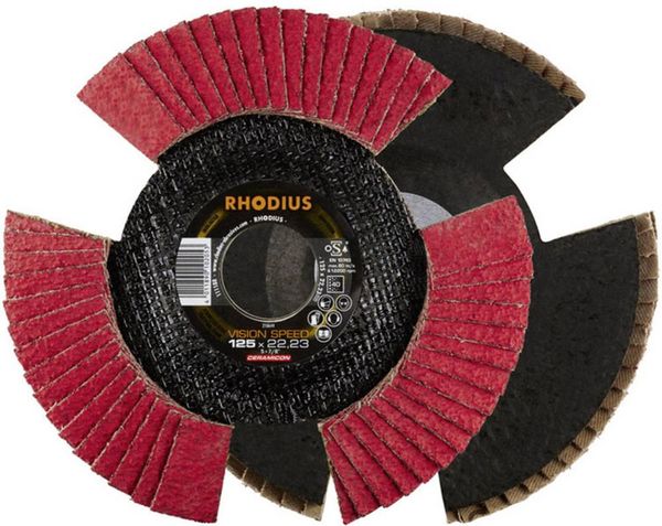 Rhodius 210647 VISION SPEED Fächerschleifscheibe Durchmesser 125 mm Bohrungs-Ø 22.23 mm Körnung (num) 120 Edelstahl 1 St.