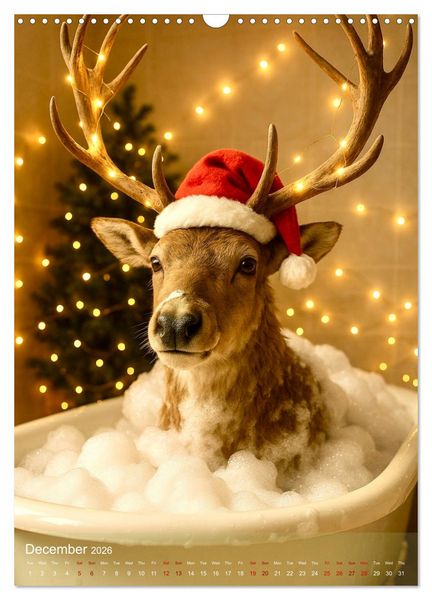 Produktbild: Funny Bathroom Moments &ndash; Animals with Style and Bubbles (Wall Calendar 2026 DIN A3 portrait), CALVENDO 12 Month Wall Calendar
