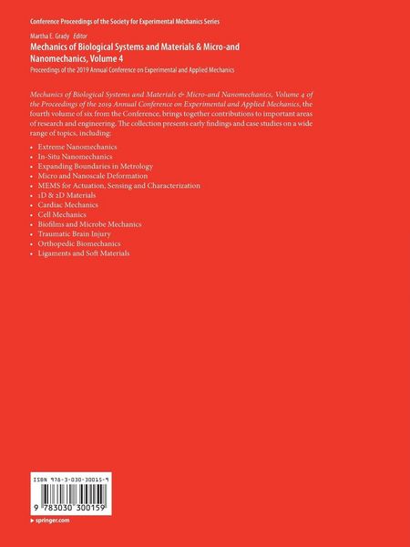 Produktbild: Mechanics of Biological Systems and Materials & Micro-and Nanomechanics, Volume 4