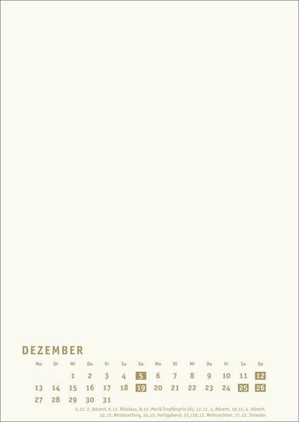 Produktbild: Premium-Bastelkalender gold A4 2027