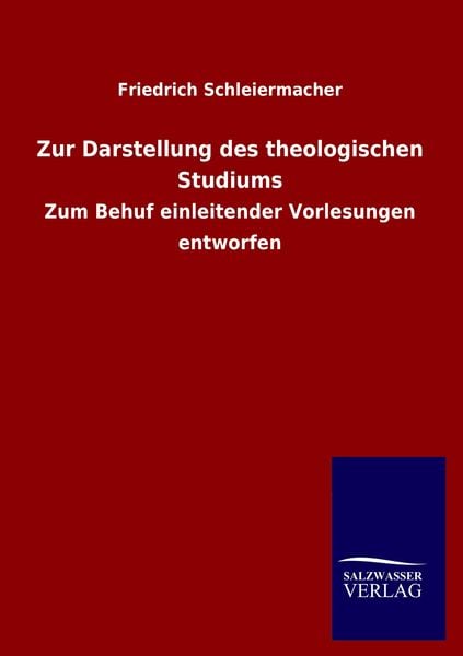 Produktbild: Zur Darstellung des theologischen Studiums