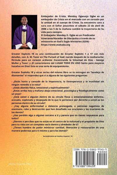 Produktbild: Mayores haza&ntilde;as - 18 Con - AW Tozer en En busca de Dios; nacido despu&eacute;s de la medianoche; f&oacute;rmula..