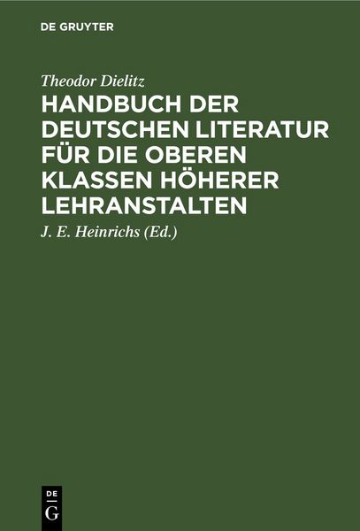 Produktbild: Handbuch der deutschen Literatur f&uuml;r die oberen Klassen h&ouml;herer Lehranstalten