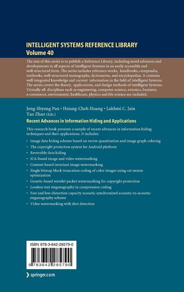 Produktbild: Recent Advances in Information Hiding and Applications