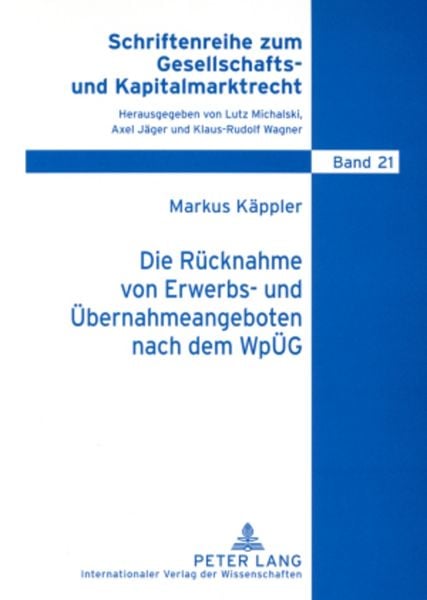 Produktbild: Die Ruecknahme von Erwerbs- und Uebernahmeangeboten nach dem WpUeG