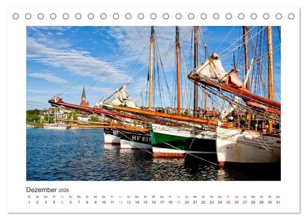 Produktbild: Historische Segelschiffe auf der Ostsee (Tischkalender 2026 DIN A5 quer), CALVENDO Monatskalender