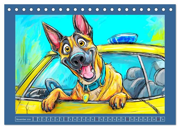 Produktbild: Malinois Fun. Lustige Cartoons vom Diensthund des Jahres! (Tischkalender 2026 DIN A5 quer), CALVENDO Monatskalender