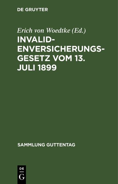 Produktbild: Invalidenversicherungsgesetz vom 13. Juli 1899