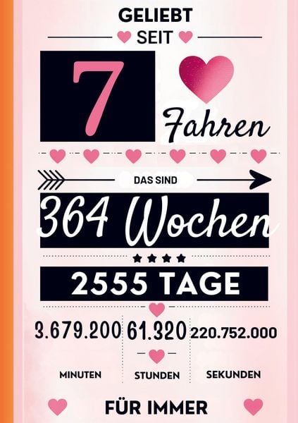 Produktbild: Notizbuch f&uuml;r M&auml;dchen 7 Jahre- Geburtstagsgeschenk f&uuml;r 7 j&auml;hrige M&auml;dchen