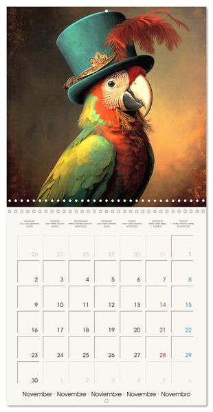 Produktbild: Oiseaux Styl&eacute;s (Calendrier mural carr&eacute; 2026 30x30 cm) Calendrier double avec une page pour vos prises de notes