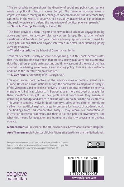Produktbild: The Advisory Roles of Political Scientists in Europe