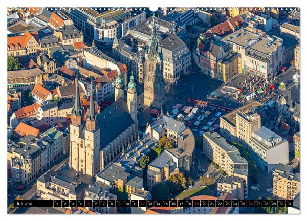 Produktbild: Halle an der Saale von oben (Wandkalender 2026 DIN A2 quer), CALVENDO Monatskalender