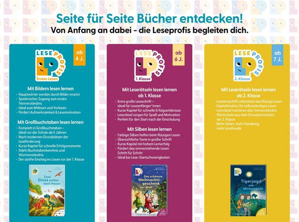 Produktbild: Leseprofis &ndash; Geheimnisvolle Abenteuer im Dunkeln, 1. Klasse (Doppelband)