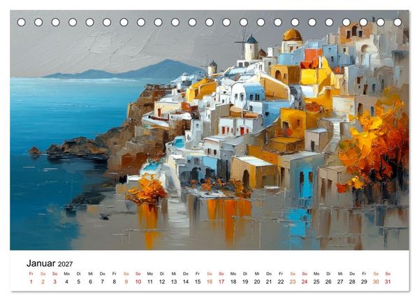 Produktbild: Mediterrane Eleganz (Tischkalender 2027 DIN A5 quer), CALVENDO Monatskalender