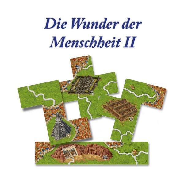 Produktbild: Hans im Gl&uuml;ck HIGD0128 - Carcassonne, Die Wunder der Menschheit II, Erweiterung