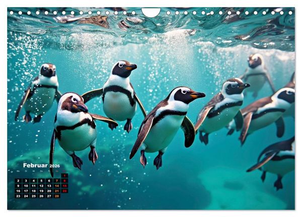 Produktbild: Mit den Pinguinen (Wandkalender 2026 DIN A4 quer), CALVENDO Monatskalender