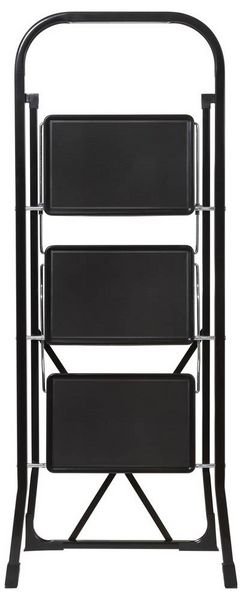 Produktbild: TOOLCRAFT TO-10398471 Stahl Klapptritt klappbar, Montage ohne Werkzeug Arbeitsh&ouml;he (max.): 2.7 m Schwarz EN 14183