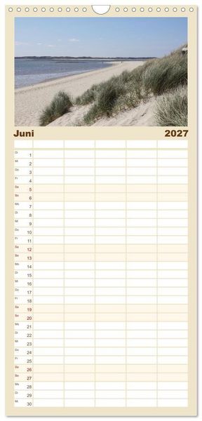 Produktbild: Familienplaner 2027 - Vielf&auml;ltiges Sylt - Mehr als Strand mit 5 Spalten (Wandkalender, 21 x 45 cm) CALVENDO