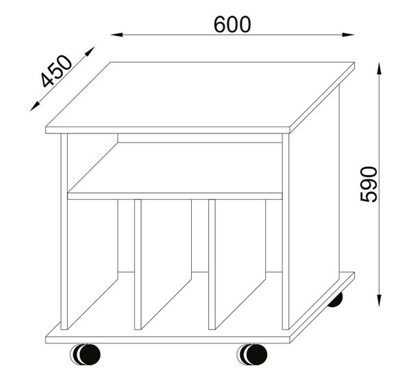 Produktbild: Holz Beistelltisch Couchtisch Rollen Tabina