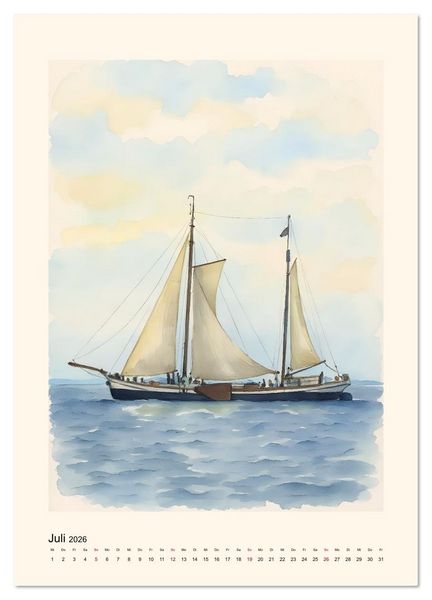 Produktbild: Unter Segeln &uuml;ber's Ijsselmeer (Wandkalender 2026 DIN A4 hoch), CALVENDO Monatskalender